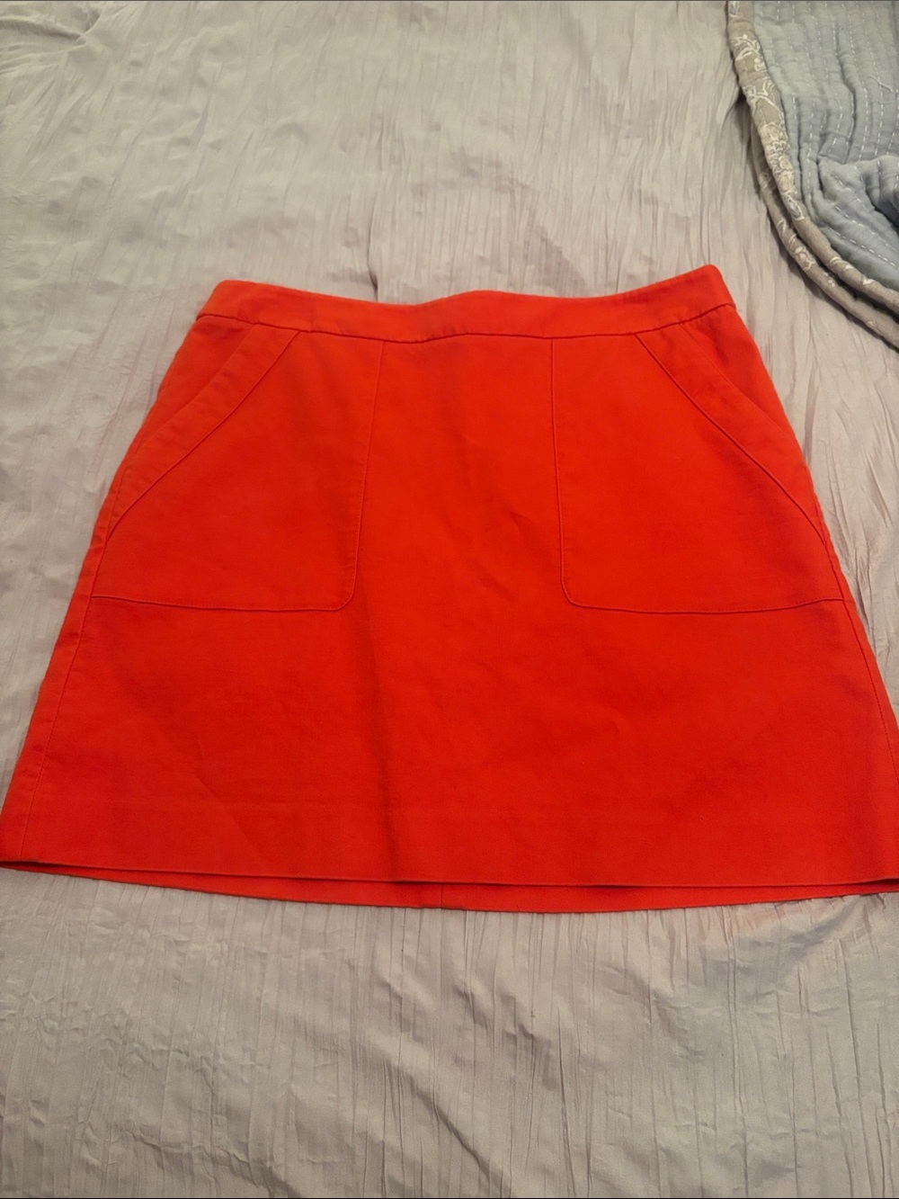 LOFT Bright Orange Mini Skirt with Front Pockets